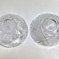 【未使用品】レトロ　ガラス食器　サラダボウル　サラダ皿　小鉢　9点セット　デザイン2タイプの画像