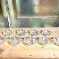 【未使用品】レトロ　ガラス食器　サラダボウル　サラダ皿　小鉢　9...