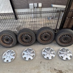鉄チンホイール 4本セット キャップ付き 165/70R14 