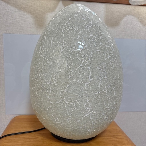 【美品　アジアン家具】モザイクガラスエッグランプ