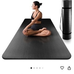 特大トレーニング用マット ヨガ ピラティス ストレッチ エクササイズ ブラックの画像