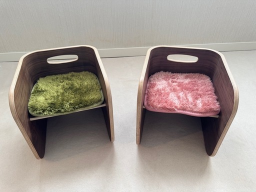 【しみさと様専用】お値引きします！HOPPL ホップル コロコロチェア&デスク 3点セット ウォールナット　チェアパット　クッション付