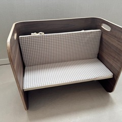 【しみさと様専用】お値引きします！HOPPL ホップル コロコロチェア&デスク 3点セット ウォールナット　チェアパット　クッション付き　総額65,230円 の画像