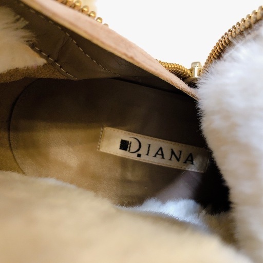 【美品】DIANA ダイアナ ショートブーツ ブーティー 24cm キャメル ベージュ