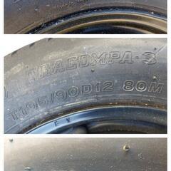 T105/90D12  80M  BRIDGESTONEタイヤ  応急タイヤ(スペアタイヤ / テンパータイヤ) 12㌅ × 3.00B × 4穴 × PCD100の画像