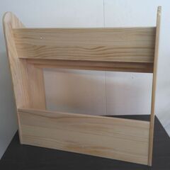 ⑥-2　未使用/新品　絵本ラック 3段 完成品 幅70cm 天然パイン材 面取り おもちゃ箱 ディスプレイ収納 ナチュラルの画像