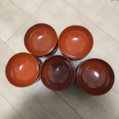 漆塗り　おわん　五つセット