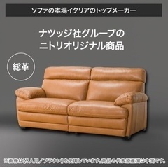 ナツッジ社 本革 3人掛けソファ ブラウンの画像