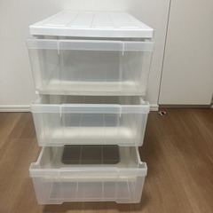 アイリスオーヤマ 3段 衣装ケース キャスター付きの画像