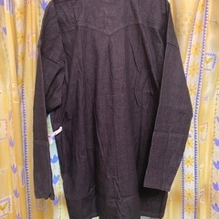 【新品】デニム アウターシャツ Lサイズ ブラック系の画像