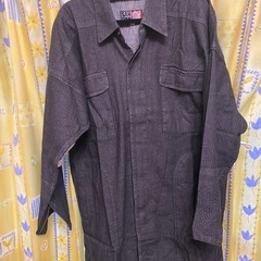 【新品】デニム アウターシャツ Lサイズ ブラック系の画像