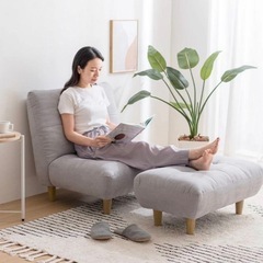 オットマン付き1人掛けソファ