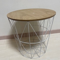 サイドテーブル　ワイヤーバスケット