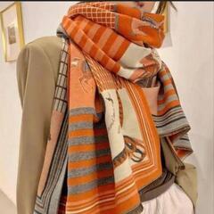 ホース柄　大判ストールの画像