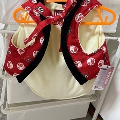 犬用 ちゃんちゃんこ  幸福 赤だるま柄の画像