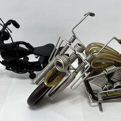 バイク置物　針金細工　メタル細工　2台セット