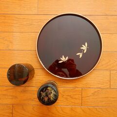 お盆　+　茶筒 2個
