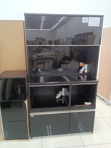 ★ジモティ割あり★ モーブル.Hettich レンジボード ブラック H218×D48×W100 クリーニング済み HJ5523