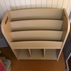 絵本棚　ベージュ　木製 オープンシェルフ 収納