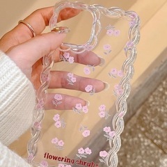 【新品】iPhoneSE3 花柄フリル型ケースの画像