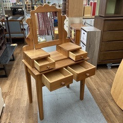ジモティー限定価格！⭐ S133 ⭐ パイン材ドレッサー 化粧台 上下分割式 かわいい 幅80cm USEDの画像