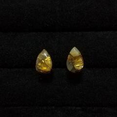 天然石ピアス イエローオパールコッパー