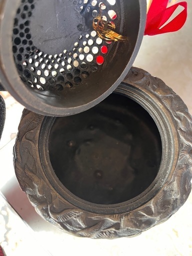 銅製品　香炉　華鶴

