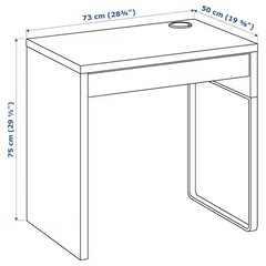 リモート、パソコン作業に最適！左右73 cm×奥50 cm IKEA MICKE/ミッケ の画像