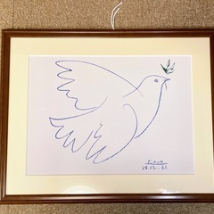 ピカソ 平和の鳩 版画（複製）額付き