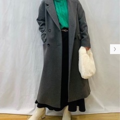 GU パフィータッチクロップドタートルネックセーター(長袖) 緑 Lの画像