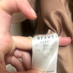 美品　BEAMS ベージュ ウールロングコート　キャメルの画像
