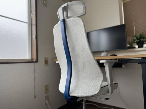 【美品】IKEA ゲーミングチェア マッチスペル 白 青