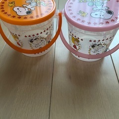 スヌーピー  蓋つき　ミニバケツ　2個セットの画像