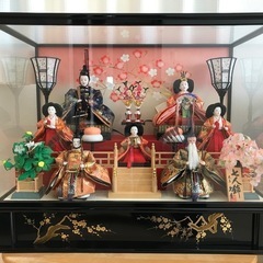 雛人形七人飾りガラスケース入り