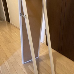 スタンドミラー　ホワイト（全身姿見鏡）の画像