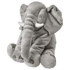 2個セット IKEA ビッグ　スモール 抱き枕　クッション JÄTTESTOR イェッテストール ぬいぐるみ　ゾウ　グレーの画像