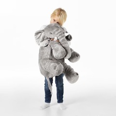 2個セット IKEA ビッグ　スモール 抱き枕　クッション JÄTTESTOR イェッテストール ぬいぐるみ　ゾウ　グレーの画像