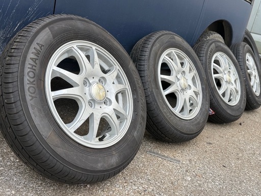 【23年製　バランス/バルブ済】145/80R13 ヨコハマ　ノーマルタイヤ　アルミ4本