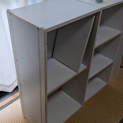 カラーボックス（白）2個（ワイド、ノーマル）の画像