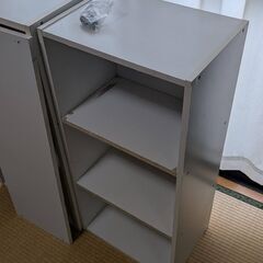 カラーボックス（白）2個（ワイド、ノーマル）の画像