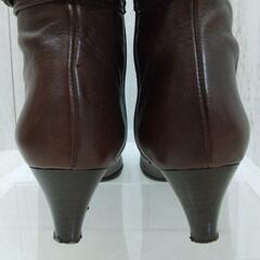 ACTEUR MODE 本革 ロングブーツ ダークブラウン 24cm ヒールの画像