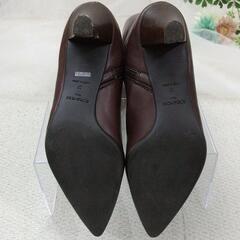 ACTEUR MODE 本革 ロングブーツ ダークブラウン 24cm ヒールの画像