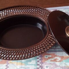 昭和レトロ オーバル型 菓子器　約25cm 中古の画像