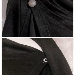 ꒰Amina꒱エスニック柄 アシンメトリー 長袖ジャケット黒 LサイズOKの画像