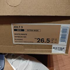 新品　26.5cm ランニング　シューズ ホワイト　JOLT3 アシックス 4E相当 EXTRA WIDEの画像