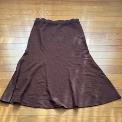 choco×しまむら ニットマーメイドスカート茶の画像