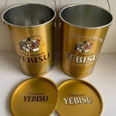 未使用！ヱビスビール オリジナルペール缶　ゴミ箱　インテリアにの画像