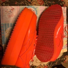 美品 リーボック 厚底シューズ オレンジの画像