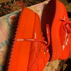 美品 リーボック 厚底シューズ オレンジの画像