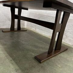 【NITORI】 ニトリ 天然木 ダイニングテーブル 160cm×90cm ヤマト4 160 DBR 専用コンセント付 N0567の画像
